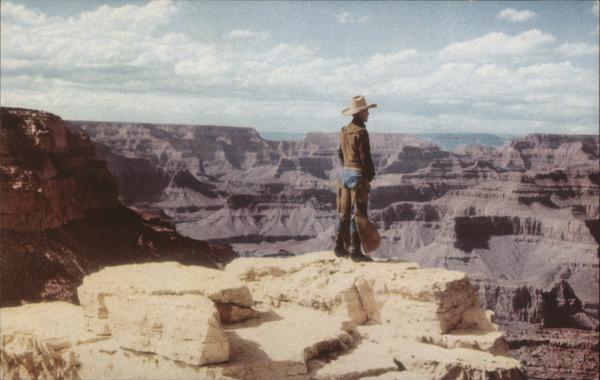 Cowboy at Grandeur Point Grand Canyon National Park, AZ Postcard