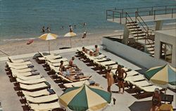 Archway-Oceanic with view of people on deck and on beach Postcard