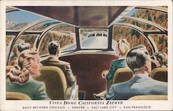 Vista DomeCalifornia Zephyr - Daily between Chicago, Denver, Salt Lake City, San Francisco Postcard