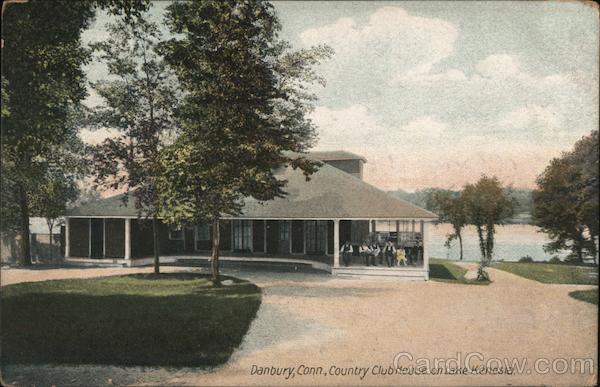 Country Club House on Lake Kenosia Danbury, CT Postcard