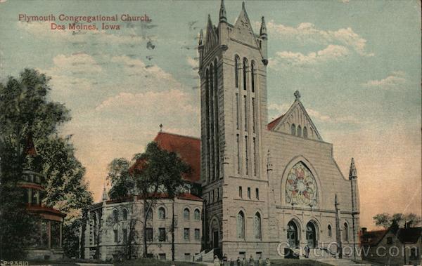 Plymouth Congregational Church Des Moines, IA Postcard