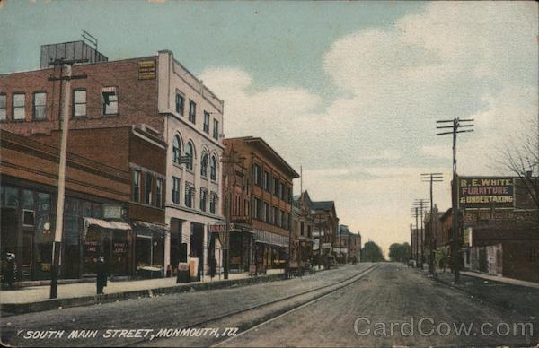 South Main Street Monmouth, IL Postcard