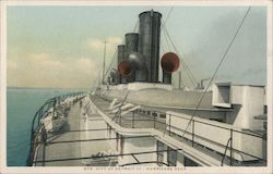 Hurricane Deck, Steamboat City of Detroit III Steamers Postcard Postcard Postcard