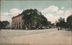 White & Main Streets Postcard