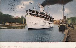 Steamer City of South Haven, Chicago-South Haven Line Postcard