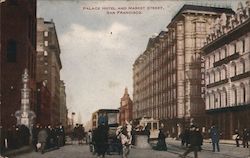 Palace Hotel and Market Street Postcard