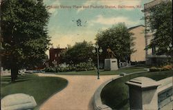 Mount Vernon Place and Peabody Statue Baltimore, MD Postcard Postcard Postcard