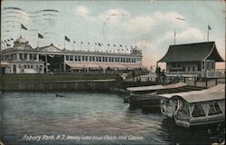 Wesley Lake Boat Floats and Casino Asbury Park, NJ Postcard Postcard Postcard