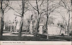 Entrance CIty Park Pueblo, CO Postcard Postcard Postcard