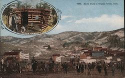 Early Days in Cripple Creek, Colo. Colorado Postcard Postcard Postcard