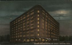 Brown Palace By Night Denver, CO Postcard Postcard Postcard