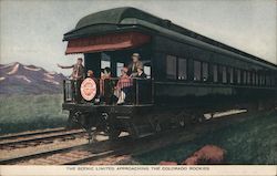 The Scenic Limited Approaching the Colorado Rockies Railroad (Scenic) Postcard Postcard Postcard