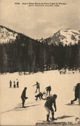 Snow Show Race on Fern Lake in Winter Rocky Mountain National Park Postcard Postcard Postcard