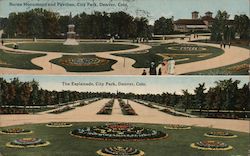 Burns monuments and Pavilion and The Esplanade, City Park Postcard