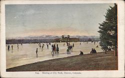 Skating at City Park Postcard