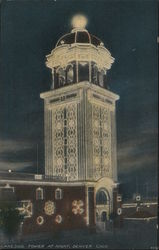 Lakeside Tower at Night Postcard