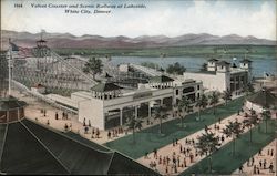 Velvet Coaster and Scenic Railway at Lakeside, White City, Denver Postcard