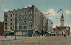 Oxford Hotel and New Annex, The Welcome Arch and Union Depot Postcard