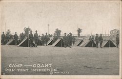 Camp Grant Pup Tent Inspection Postcard