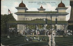 Riverview Park, Hell Gate Scene Postcard