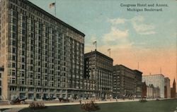 Congress Hotel and Annex,, Michigan Boulevard Postcard