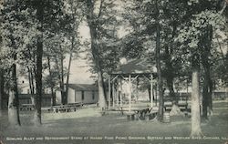 Bowling Alley and Refreshment Stand at Harms Park Picnic Grounds Postcard