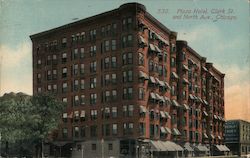 Plaza Hotel, Clark St. and North Ave. Postcard