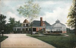 Driveway and Pavilion, Mineral Spring Park Postcard