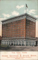 The New Home of the Home Savings & State Bank Postcard