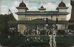 Riverview Park Hell Gate Scene Postcard