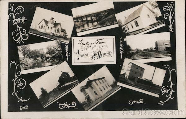 Greetings from Ithaca MultiView Nebraska Postcard