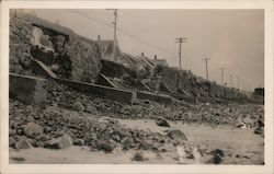 Damage to seawall Postcard