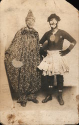 A Clown and Man in Black Face Postcard