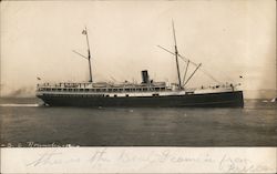 S.S. Roanoke - 1911 Boats, Ships Postcard Postcard Postcard