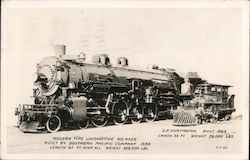 Comparing a Modern Locomotive With a 4-2-4T Postcard