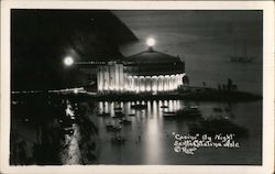 Casino at Night Santa Catalina Island, CA Postcard Postcard Postcard