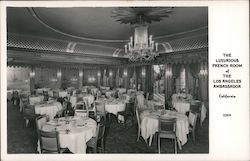 The Luxurious French Room of the Los Angeles Ambassador Postcard