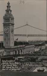 Ferry Building - Golden Gate Bridge Postcard