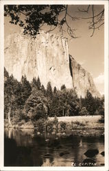 El Capitan. View of mountain from across lake. Yosemite National Park Postcard Postcard Postcard