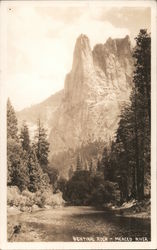 Sentinel Rock, Merced River Postcard