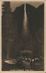 Camp Curry's Fire Fall Postcard