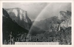 Rainbow over Yosemite Valley Yosemite National Park Postcard Postcard Postcard