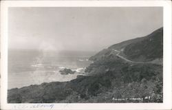 Roosevelt Highway #1. Ocean and roadway California Postcard Postcard Postcard