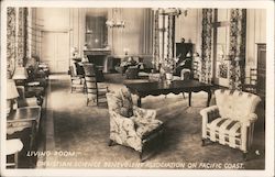 Living Room, Christian Science Benevolent Association on Pacific Coast Postcard