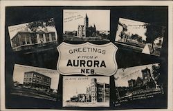 Greetings from Aurora Multi View Nebraska Postcard Postcard Postcard