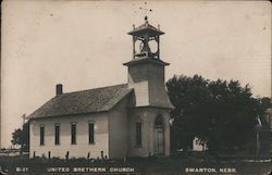 United Brethern Church, Swanton, Nebr. Postcard