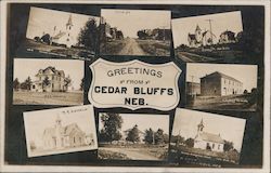 Greetings from Cedar Bluffs Multiview Nebraska Postcard Postcard Postcard