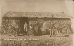 Sod House, Custer Co., Nebr. 1915 Nebraska Postcard Postcard Postcard