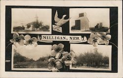 Greetings from Milligan Multiview Postcard