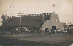 Livery Feed and Sale Stable, buggies all lined up out front Clarkson, NE Postcard Postcard Postcard